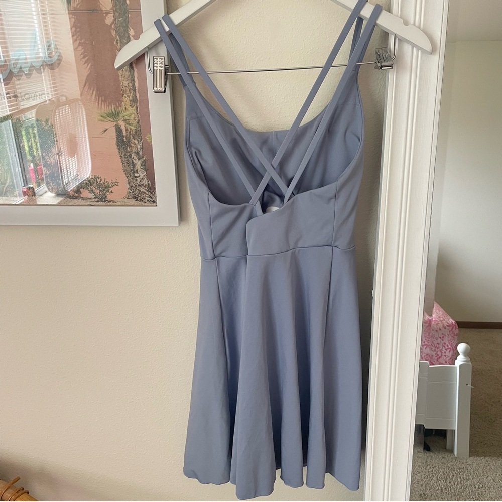 Halara Strappy Light Blue Grey Mini Active Dress - Picture 4 of 4